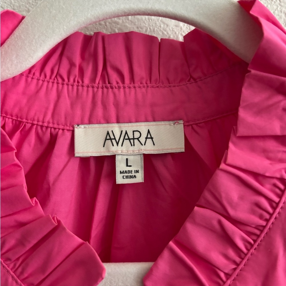 Avara Pink Blouse with Ruffled Sleeves - Picture 2 of 6